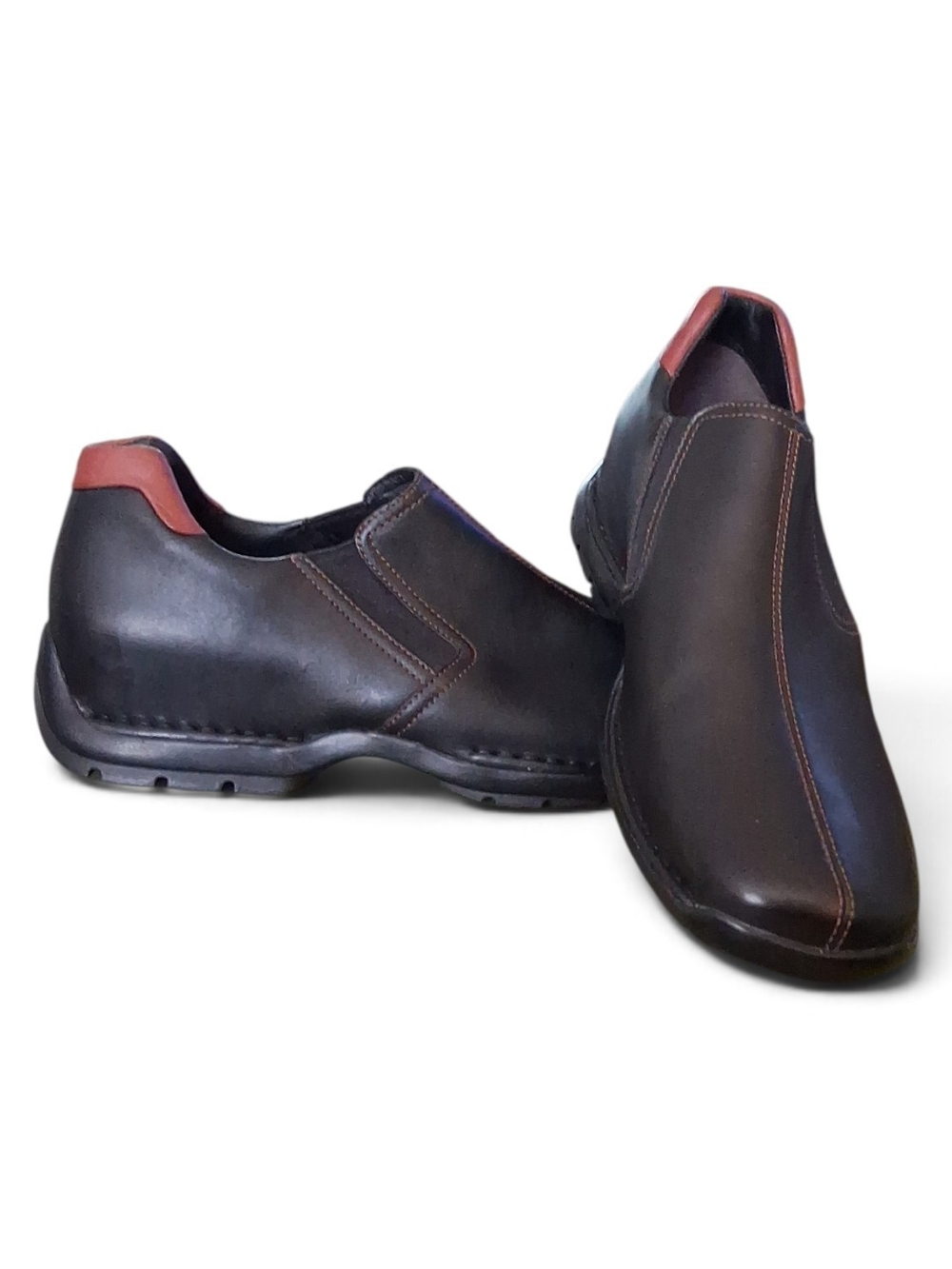 Cole Haan Brown Slip-On Leather Loafers with Tan Accents 12M
